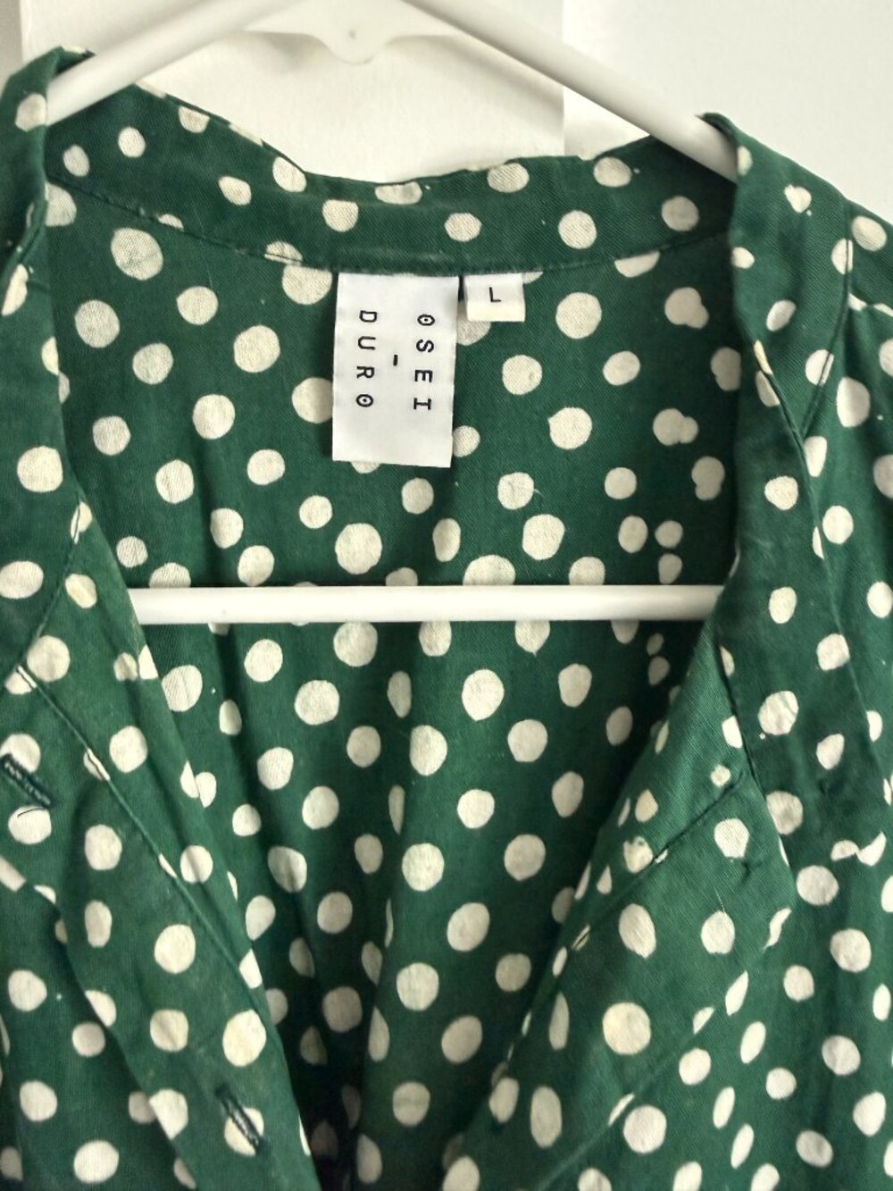Osei Duro bata dress in green polka dot - Picture 5 of 5